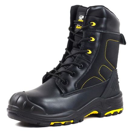 Steel-Toe Tall Leather Work Boot, item SG003